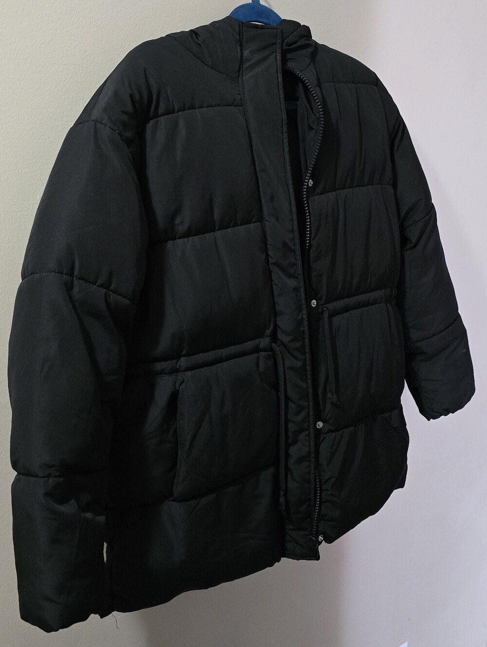 H&M Black Quilted Jacket with Hood